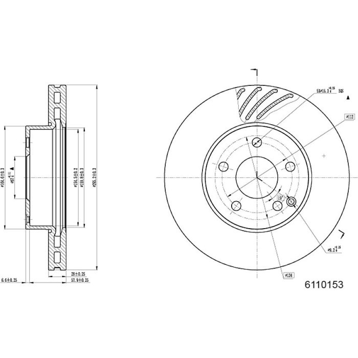 Metzger 6110153 Bremsscheibe