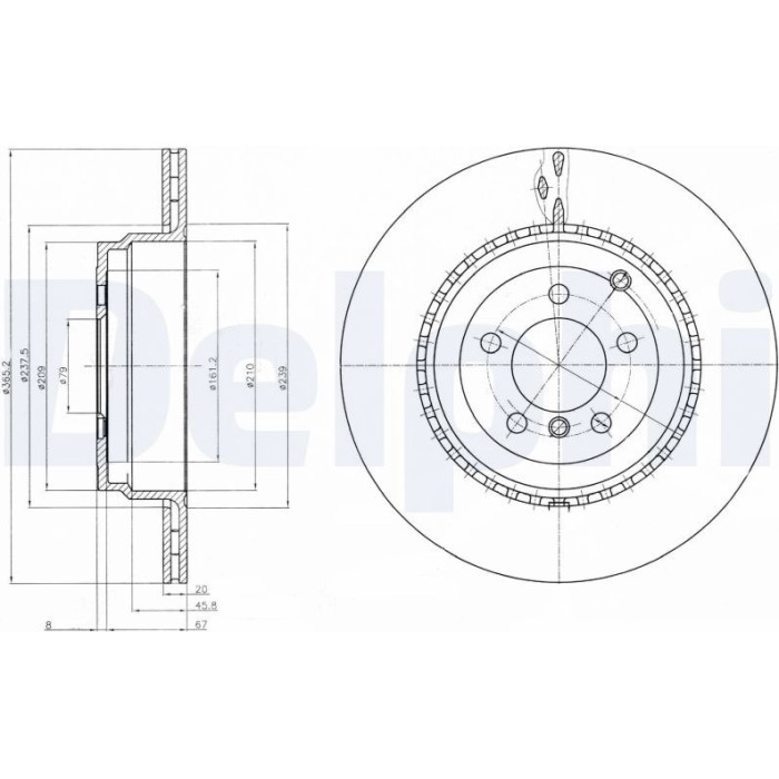 Delphi BG9080C Bremsscheibe