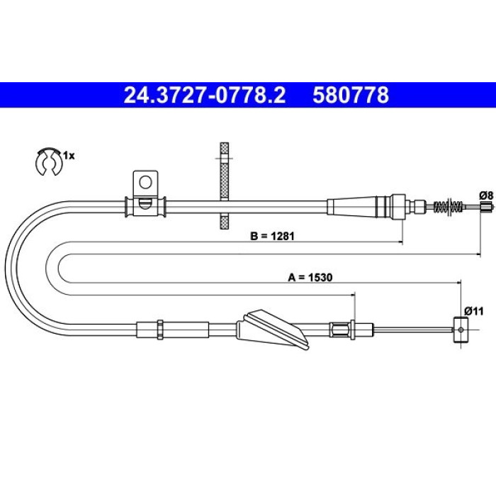 ATE 24.3727-0778.2 Seilzug, Feststellbremse