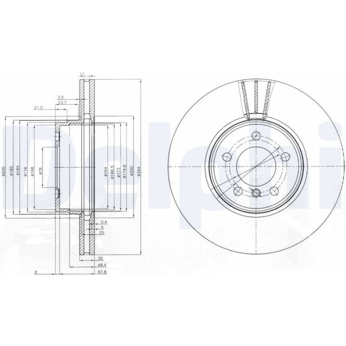 Delphi BG9008 Bremsscheibe Delphi BG9008 Bremsscheibe