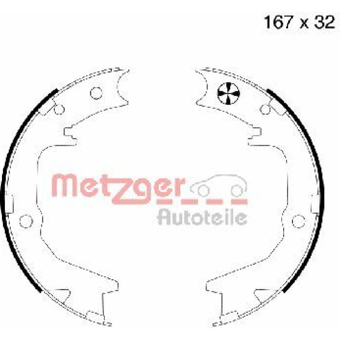 Metzger MG 994 Bremsbackensatz, Feststellbremse Metzger MG 994 Bremsbackensatz, Feststellbremse