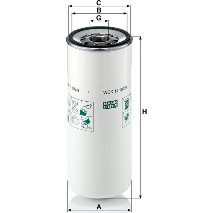 Mann-Filter WDK 11 102/9 Kraftstofffilter Mann-Filter WDK 11 102/9 Kraftstofffilter