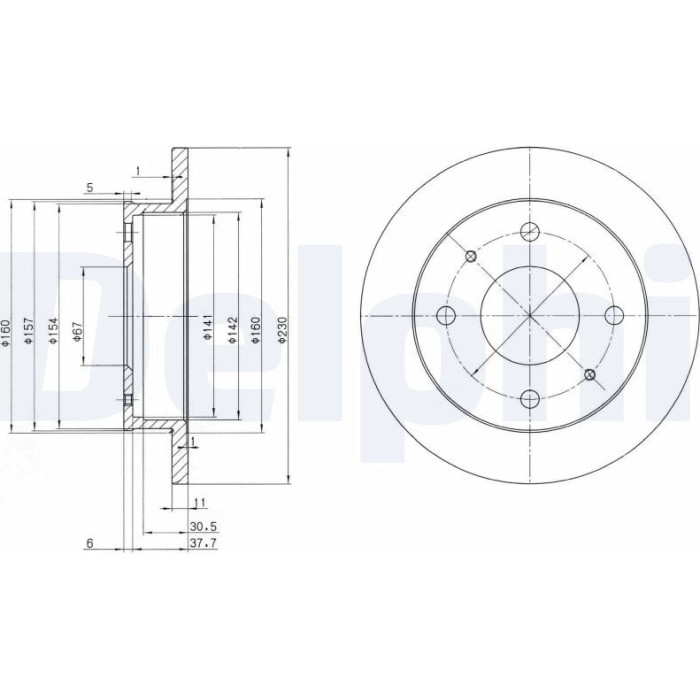 Delphi BG3337 Bremsscheibe Delphi BG3337 Bremsscheibe