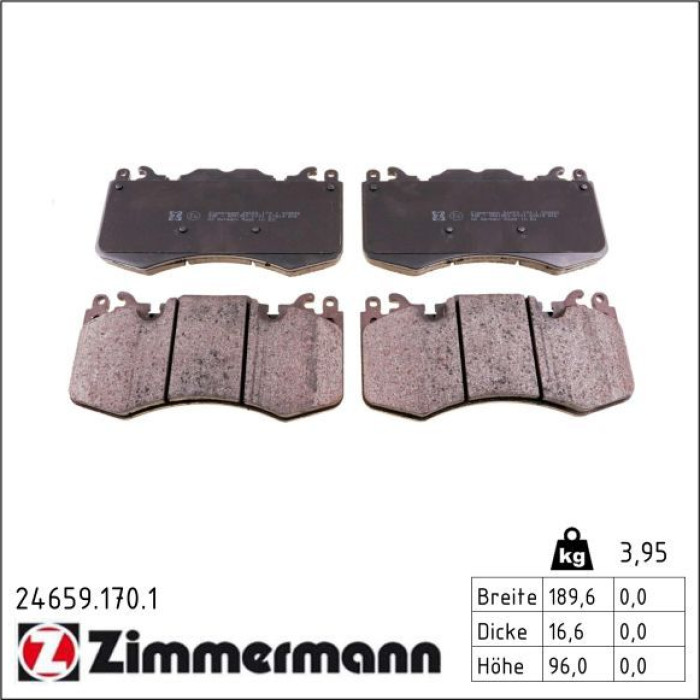Zimmermann 24659.170.1 Bremsbelagsatz, Scheibenbremse Zimmermann 24659.170.1 Bremsbelagsatz, Scheibenbremse