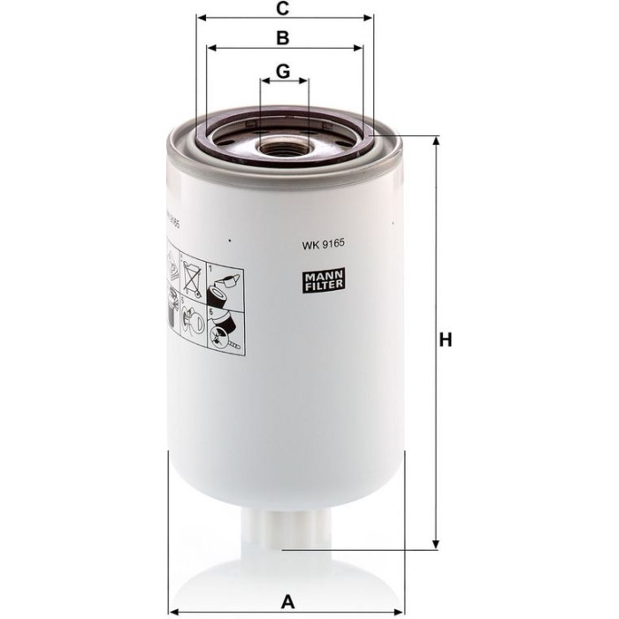 Mann-Filter WK 9165 X Kraftstofffilter