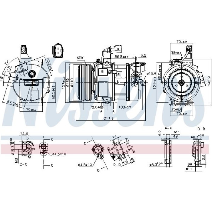 Nissens 890087 Kompressor, Klimaanlage FIRST FIT Nissens 890087 Kompressor, Klimaanlage FIRST FIT