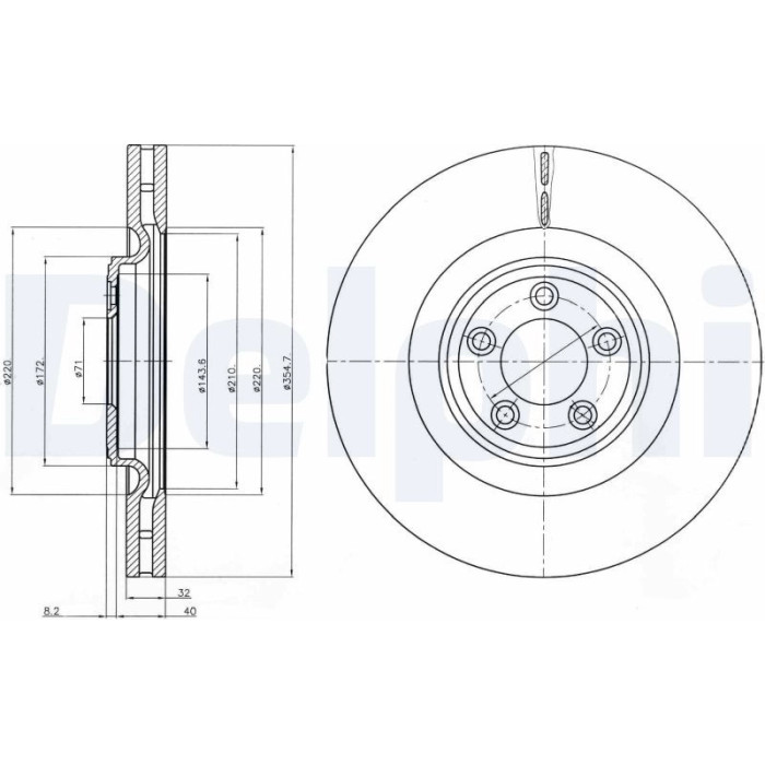Delphi BG9071 Bremsscheibe Delphi BG9071 Bremsscheibe