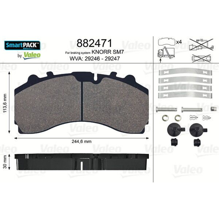 Valeo 882471 Bremsbelagsatz, Scheibenbremse SMARTPACK Valeo 882471 Bremsbelagsatz, Scheibenbremse SMARTPACK