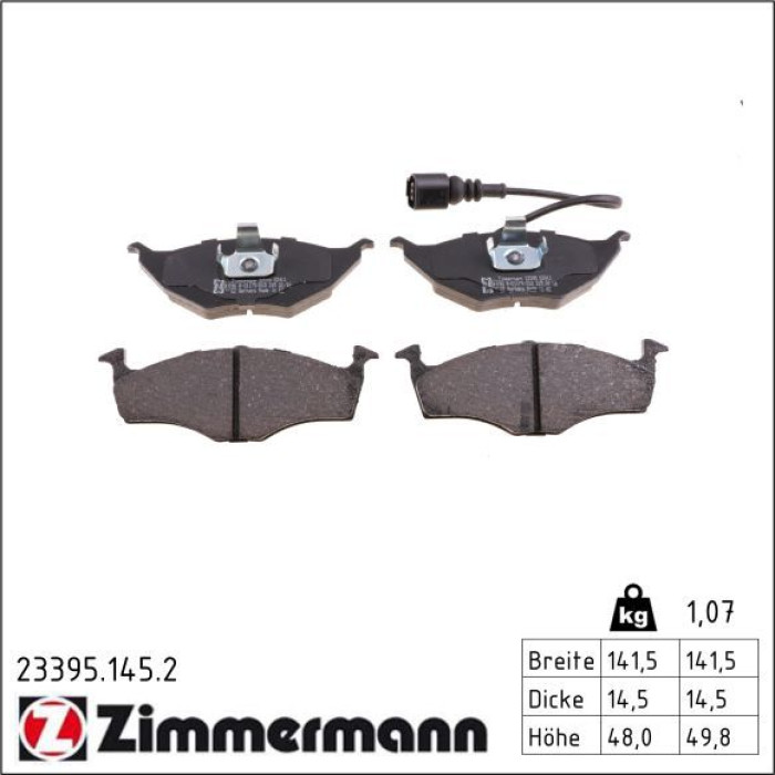 Zimmermann 23395.145.2 Bremsbelagsatz, Scheibenbremse Zimmermann 23395.145.2 Bremsbelagsatz, Scheibenbremse