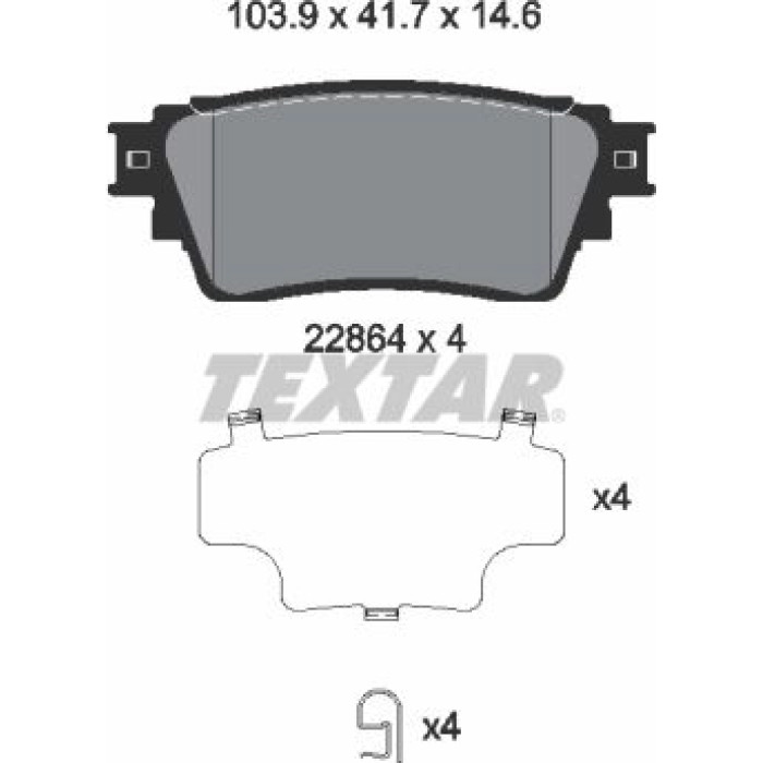Textar 2286401 Bremsbelagsatz, Scheibenbremse Textar 2286401 Bremsbelagsatz, Scheibenbremse