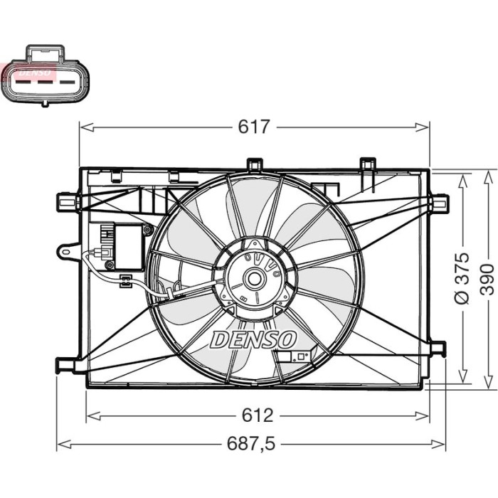 Denso DER50003 Lüfter, Motorkühlung Denso DER50003 Lüfter, Motorkühlung