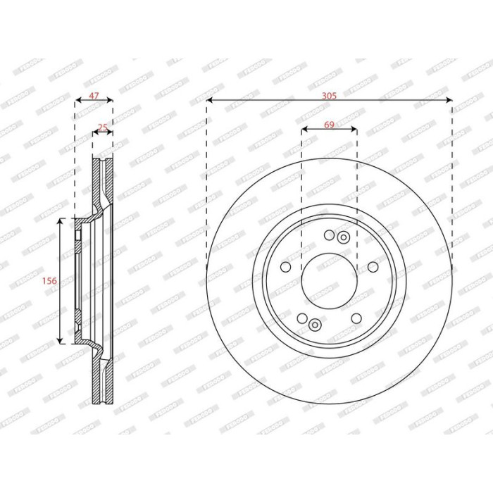 Ferodo DDF2718C Bremsscheibe PREMIER Ferodo DDF2718C Bremsscheibe PREMIER