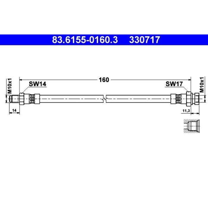 ATE 83.6155-0160.3 Bremsschlauch ATE 83.6155-0160.3 Bremsschlauch