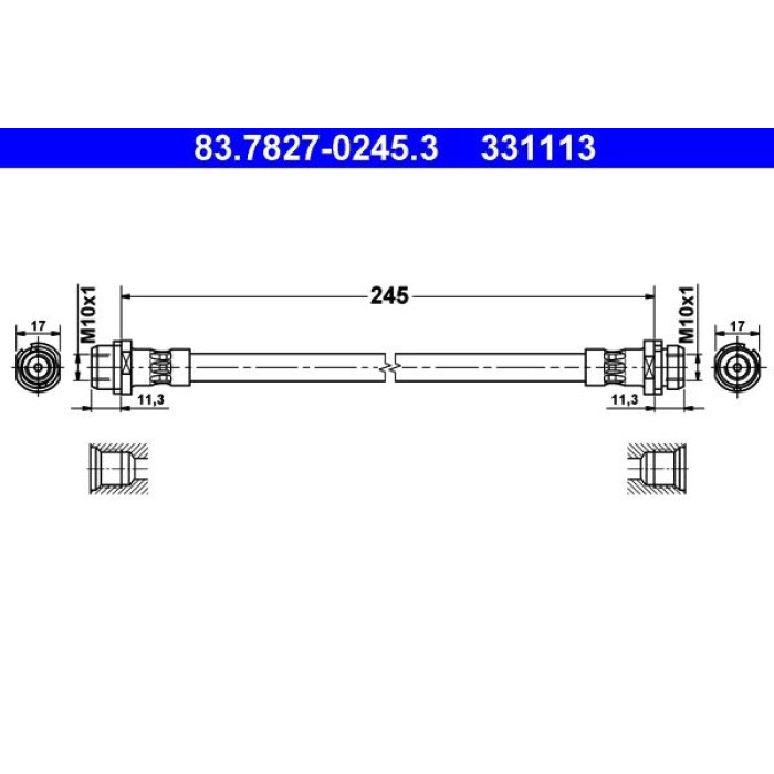 ATE 83.7827-0245.3 Bremsschlauch ATE 83.7827-0245.3 Bremsschlauch