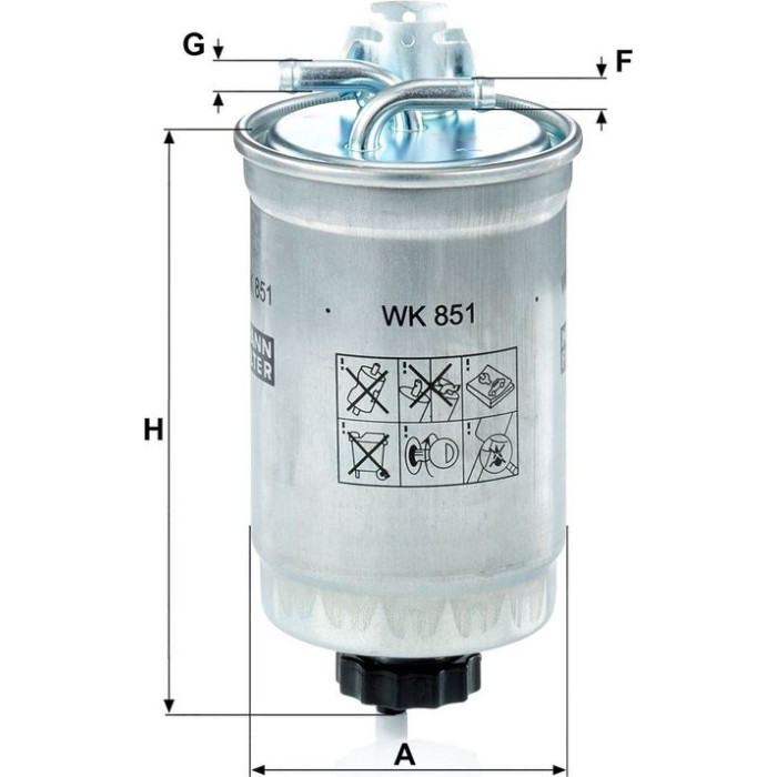 Mann-Filter WK 851 Kraftstofffilter Mann-Filter WK 851 Kraftstofffilter