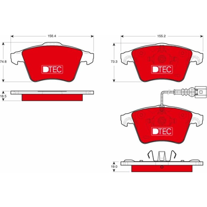 TRW GDB1721DTE Bremsbelagsatz, Scheibenbremse DTEC COTEC TRW GDB1721DTE Bremsbelagsatz, Scheibenbremse DTEC COTEC