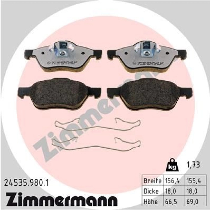 Zimmermann 24535.980.1 Bremsbelagsatz, Scheibenbremse rd:z Zimmermann 24535.980.1 Bremsbelagsatz, Scheibenbremse rd:z