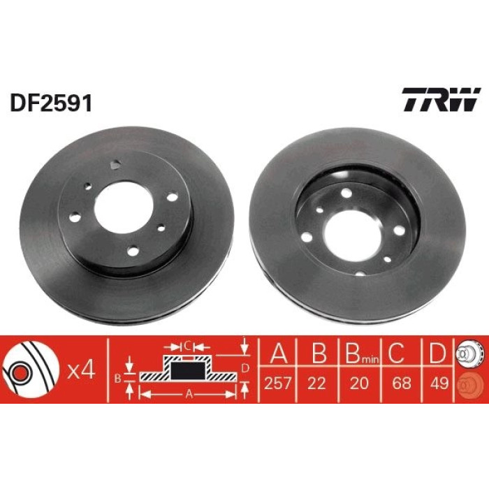 TRW DF2591 Bremsscheibe