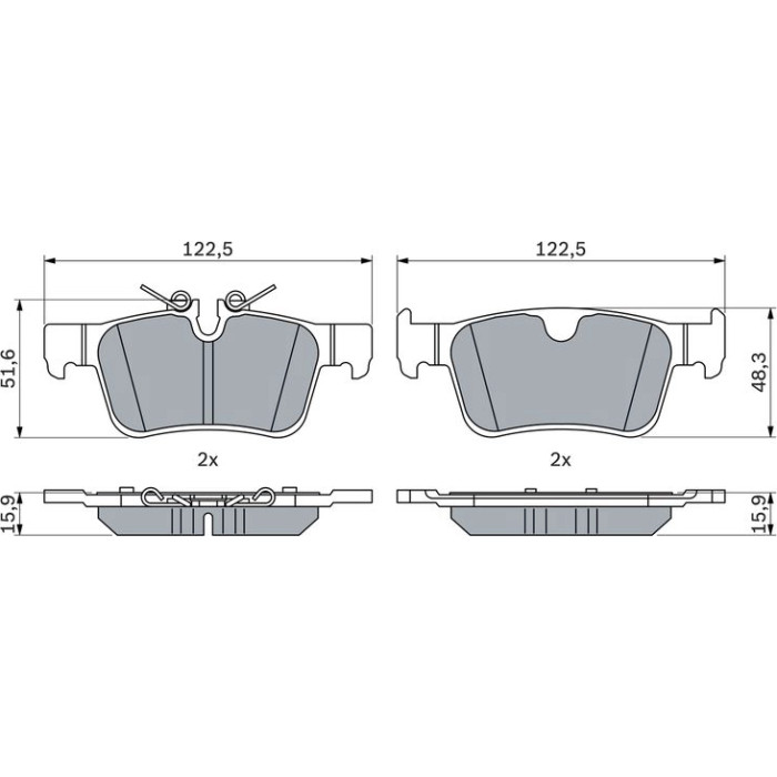 BOSCH 0 986 424 802 Bremsbelagsatz, Scheibenbremse BOSCH 0 986 424 802 Bremsbelagsatz, Scheibenbremse