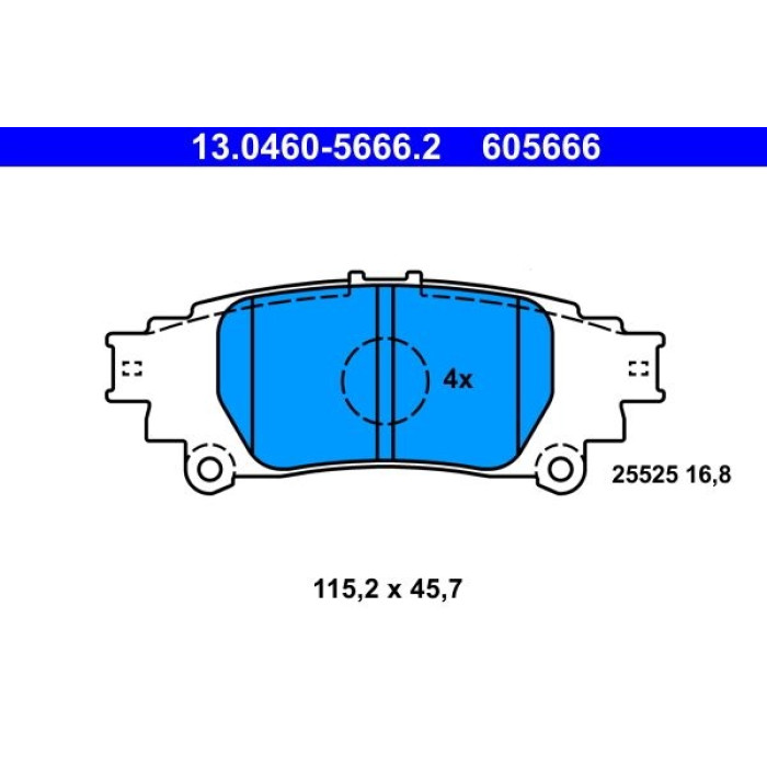 ATE 13.0460-5666.2 Bremsbelagsatz, Scheibenbremse ATE 13.0460-5666.2 Bremsbelagsatz, Scheibenbremse