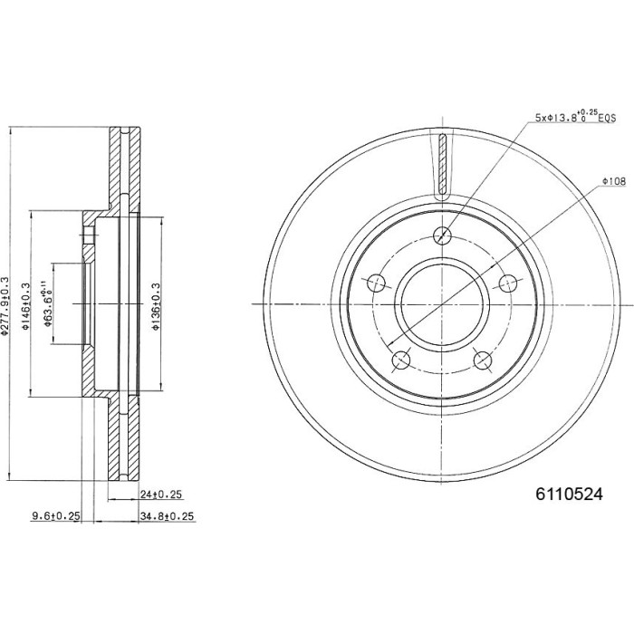 Metzger 6110524 Bremsscheibe