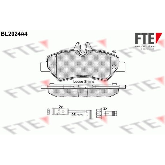 FTE 9010611 Bremsbelagsatz, Scheibenbremse