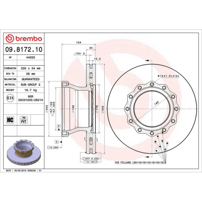 Bremsscheibe 09.8172.10