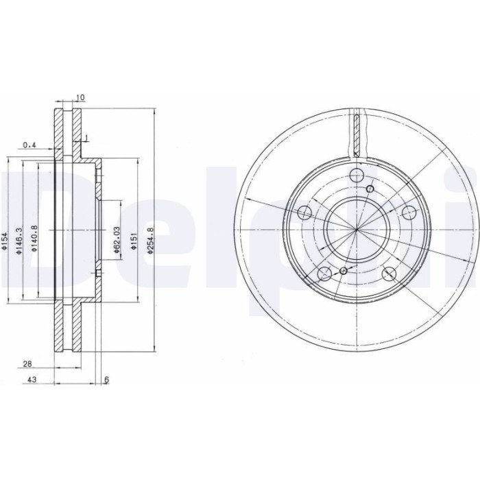 Delphi BG3177 Bremsscheibe Delphi BG3177 Bremsscheibe