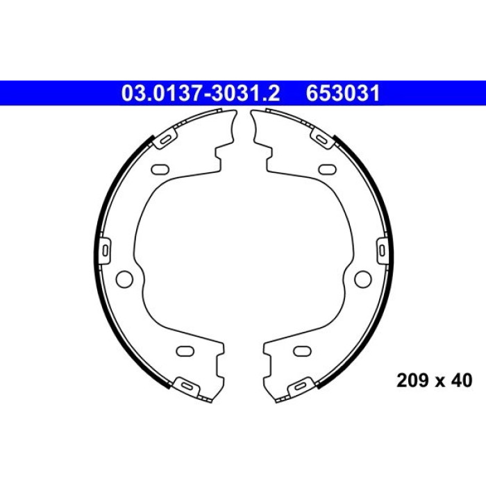 ATE 03.0137-3031.2 Bremsbackensatz, Feststellbremse ATE 03.0137-3031.2 Bremsbackensatz, Feststellbremse