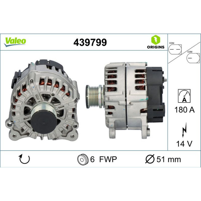Valeo 439799 Generator ORIGINS - NEW O.E. TECHNOLOGIE Valeo 439799 Generator ORIGINS - NEW O.E. TECHNOLOGIE