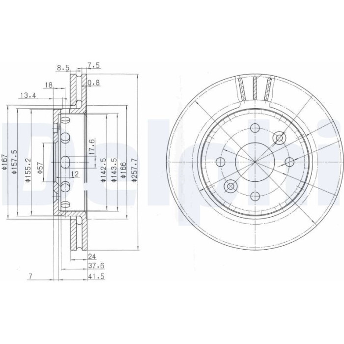 Delphi BG3803 Bremsscheibe Delphi BG3803 Bremsscheibe
