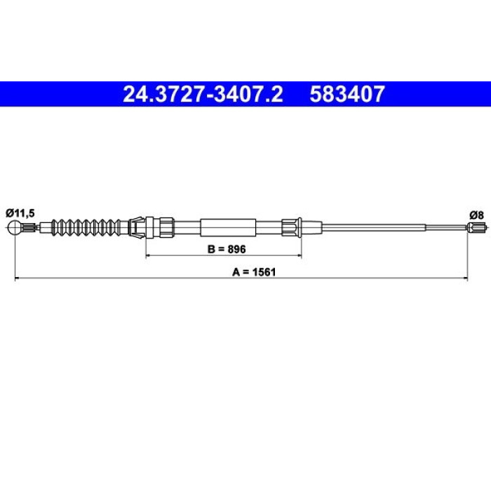 ATE 24.3727-3407.2 Seilzug, Feststellbremse ATE 24.3727-3407.2 Seilzug, Feststellbremse
