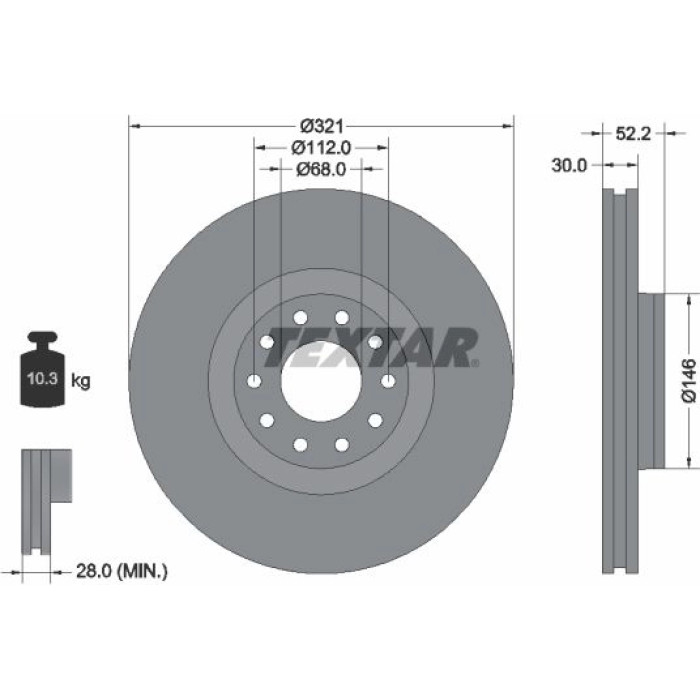 Textar 92154703 Bremsscheibe PRO Textar 92154703 Bremsscheibe PRO