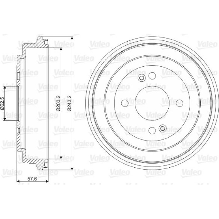 Valeo 237091 Bremstrommel