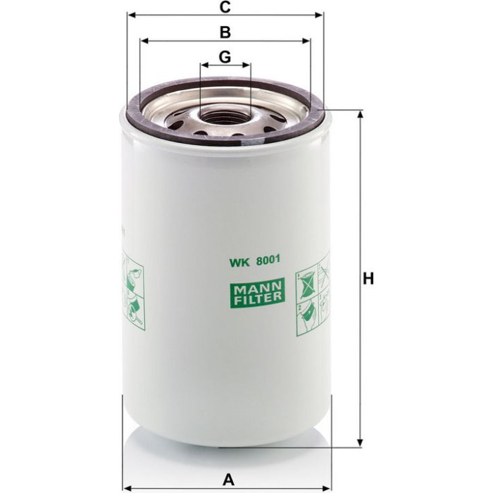 Mann-Filter WK 8001 Kraftstofffilter