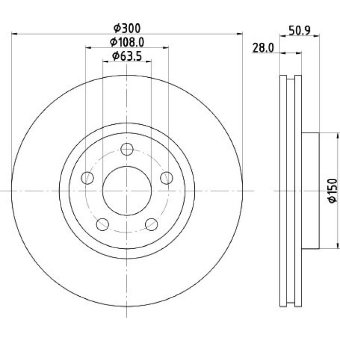 Hella 8DD 355 125-511 Bremsscheibe Pro High Carbon