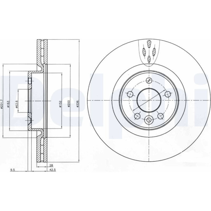 Delphi BG9077C Bremsscheibe