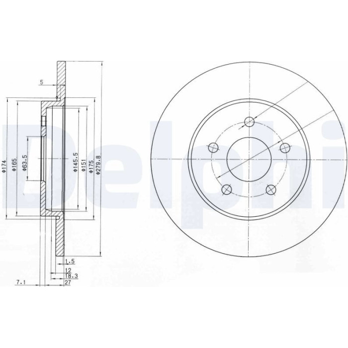 Delphi BG3663 Bremsscheibe Delphi BG3663 Bremsscheibe