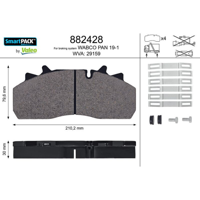 Valeo 882428 Bremsbelagsatz, Scheibenbremse SMARTPACK Valeo 882428 Bremsbelagsatz, Scheibenbremse SMARTPACK