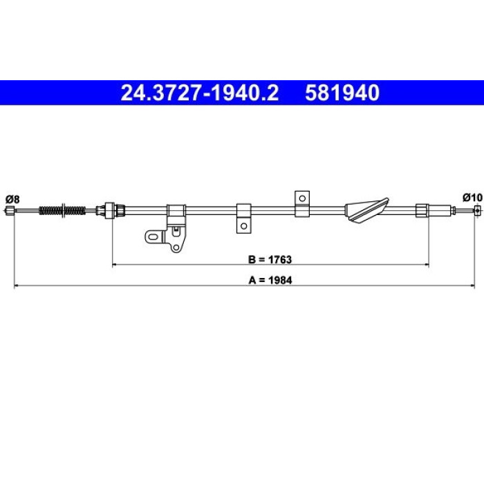 ATE 24.3727-1940.2 Seilzug, Feststellbremse ATE 24.3727-1940.2 Seilzug, Feststellbremse