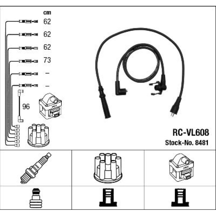 NGK 8481 Zündleitungssatz NGK 8481 Zündleitungssatz