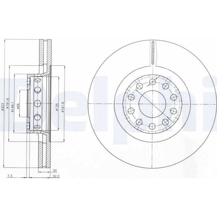 Delphi BG3524 Bremsscheibe Delphi BG3524 Bremsscheibe