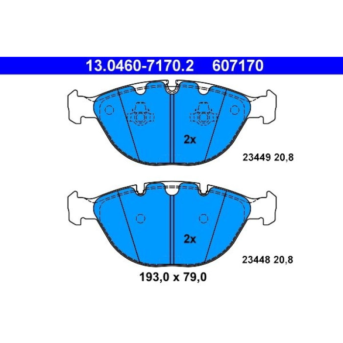 ATE 13.0460-7170.2 Bremsbelagsatz, Scheibenbremse ATE 13.0460-7170.2 Bremsbelagsatz, Scheibenbremse