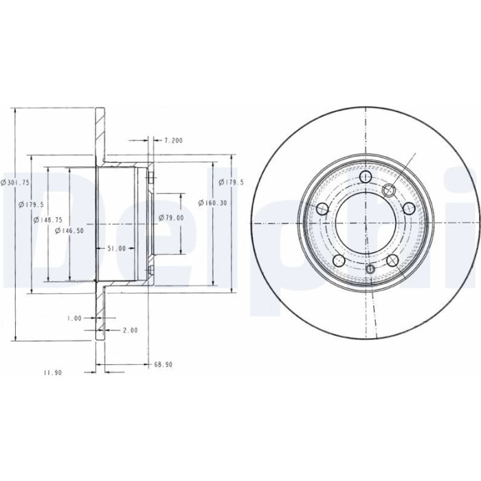 Delphi BG2430 Bremsscheibe Delphi BG2430 Bremsscheibe