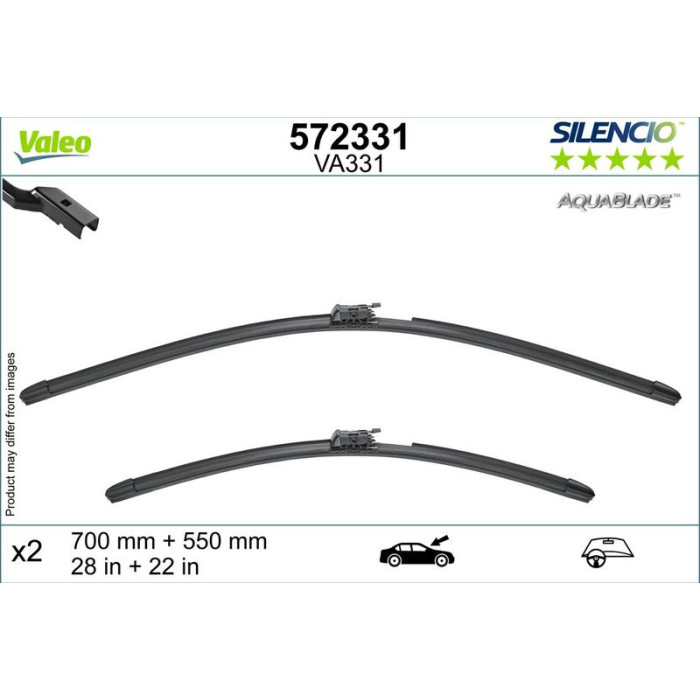 Valeo 572331 Wischblatt SILENCIO AQUABLADE SET