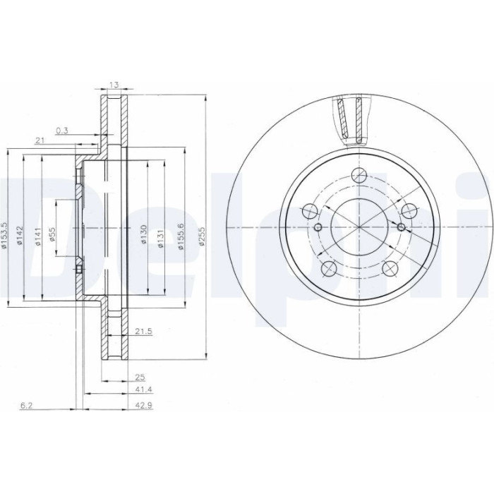 Delphi BG3850 Bremsscheibe Delphi BG3850 Bremsscheibe