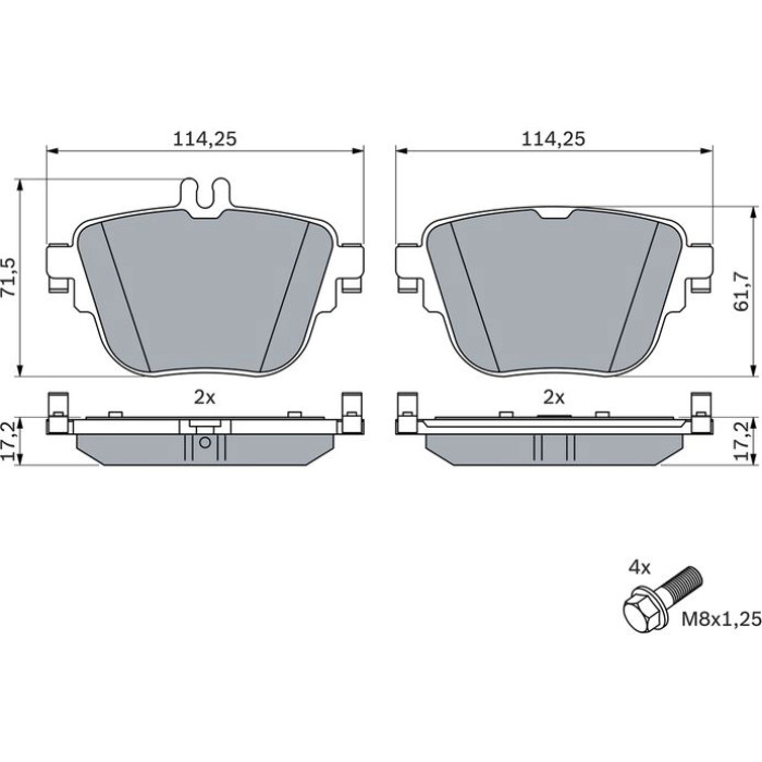 BOSCH 0 986 424 859 Bremsbelagsatz, Scheibenbremse BOSCH 0 986 424 859 Bremsbelagsatz, Scheibenbremse