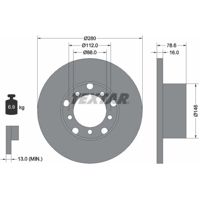 Textar 93012400 Bremsscheibe Textar 93012400 Bremsscheibe