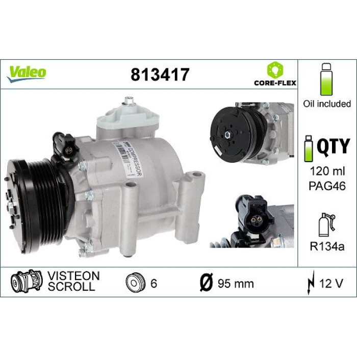 Valeo 813417 Kompressor, Klimaanlage CORE-FLEX Valeo 813417 Kompressor, Klimaanlage CORE-FLEX