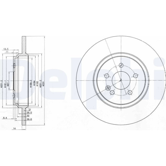 Delphi BG3728 Bremsscheibe Delphi BG3728 Bremsscheibe